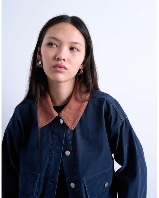 TOPSHOP Blue – jacke aus cord