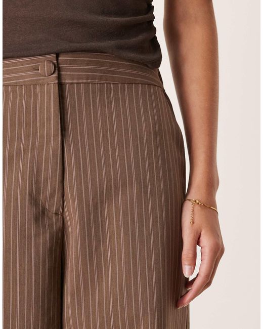 ASOS Natural Tall Tailored Relaxed Straight Leg Trousers