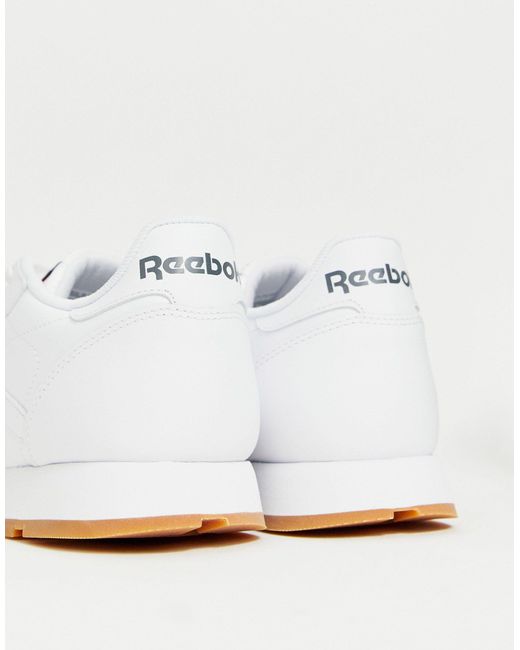 reebok classic leather trainers in white 49799