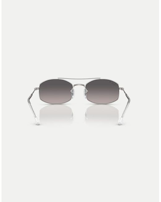Ray-Ban Metallic Rb3719 Oval Polarised Sunglasses With Lens