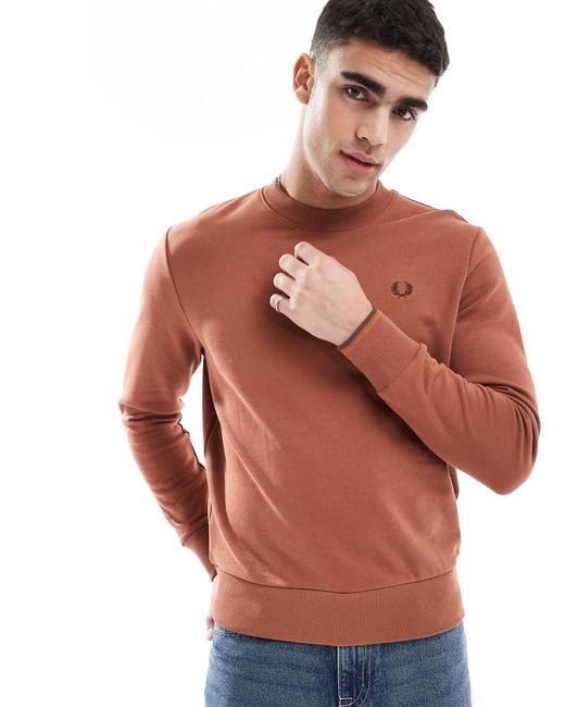 Sudadera Claro Con Cuello Redondo De Fred Perry de hombre de color Brown