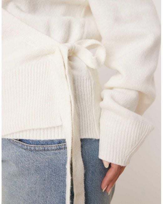 ASOS White Asos Design Curve Knitted Wrap Cardigan