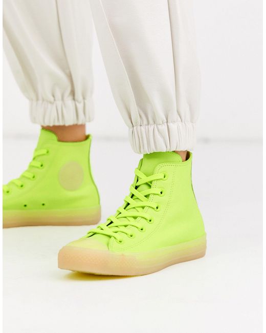 Converse Yellow – Chuck Taylor Hi – Knöchelhohe Ledersneaker