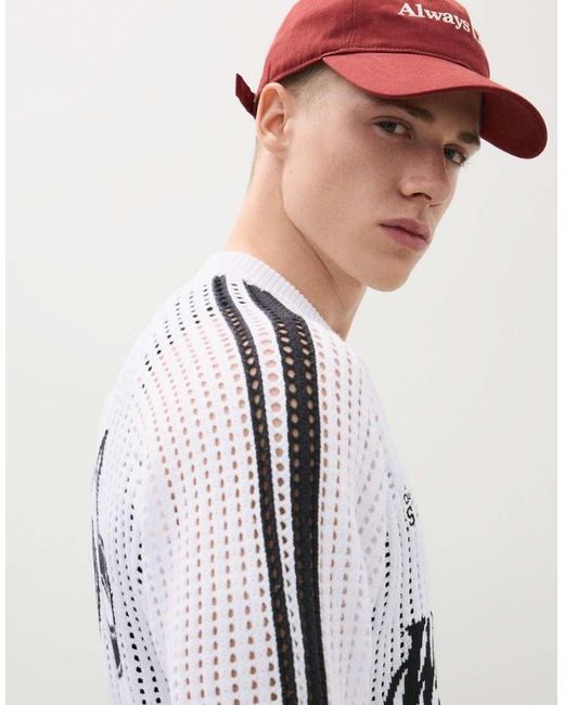 Bershka White Retro Mesh Jacket for men