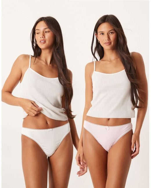 ASOS Brown – 2er-pack tangas aus baumwolle