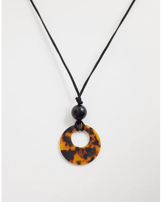 Kaiia Metallic Exclusive Leather Cord Pendant Necklace