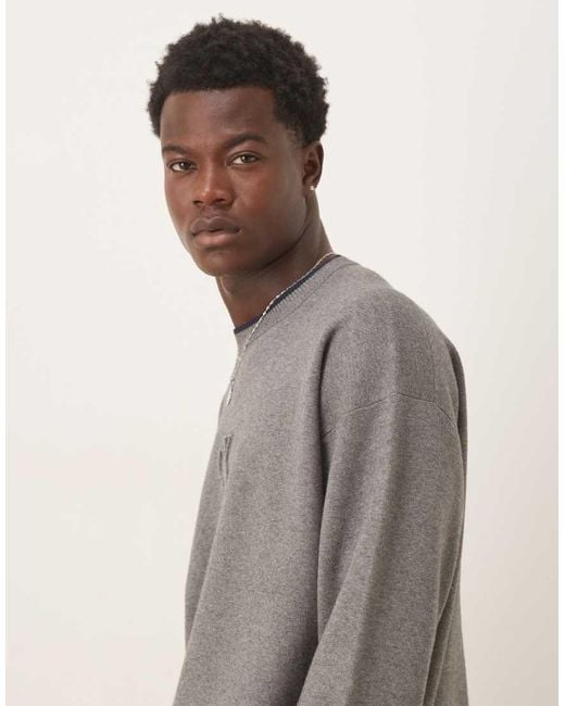 Calvin Klein Gray Centre Embossed Logo Jumper for men