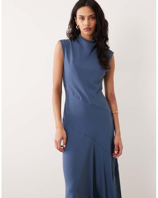 Mango Blue Sleeveless Maxi Dress
