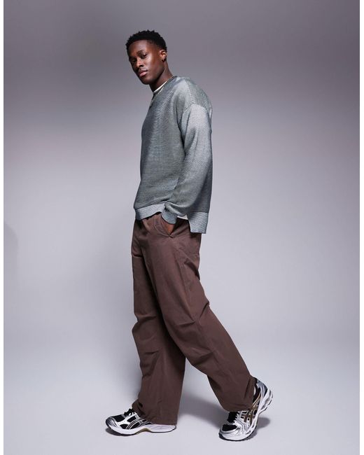 Pull bicolore en maille côtelée ARMANI EXCHANGE pour homme en coloris Gray