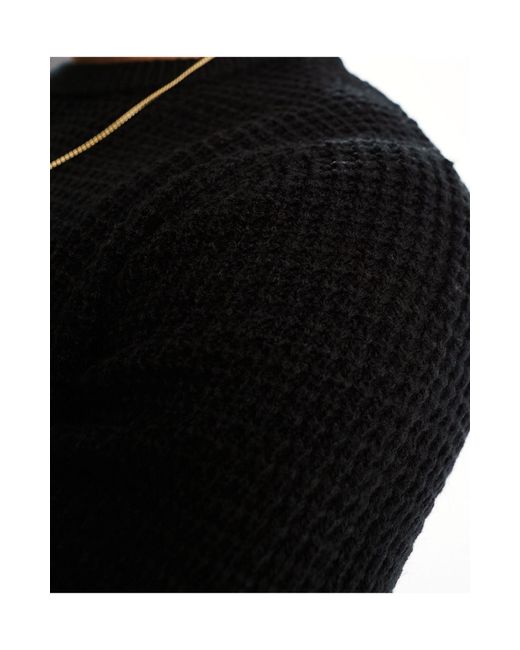 Essentials - maglione a coste di Jack & Jones in Black da Uomo