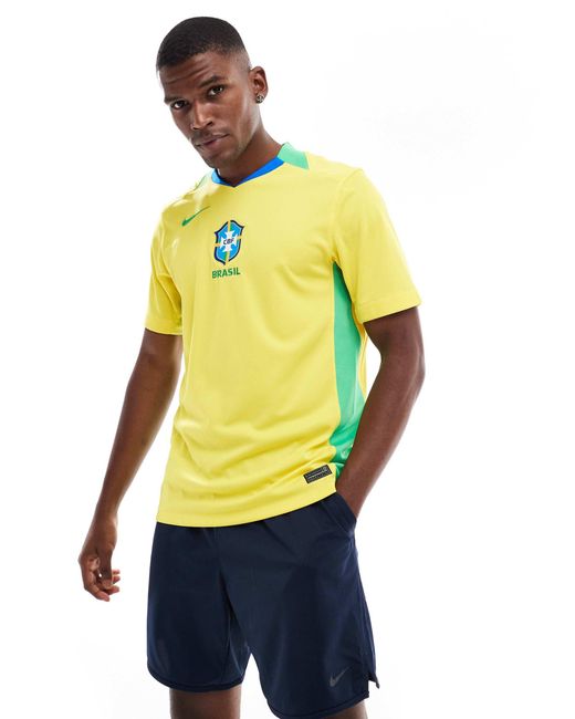 T-shirt domicile brésil en tissu dri-fit - jaune Nike Football pour homme en coloris Yellow