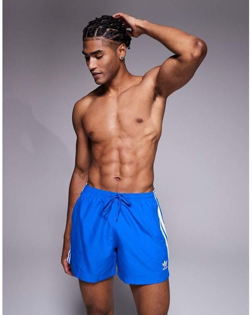 Adidas Originals Blue Adicolor Swim Shorts for men