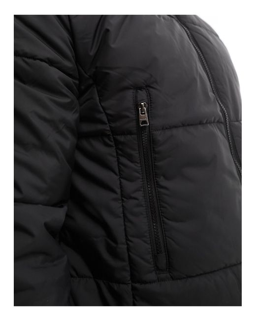 Only & Sons Black Funnel Neck Puffer Jacket for men