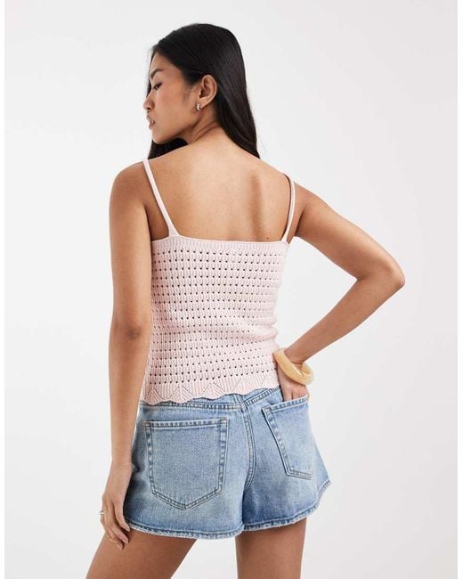 ONLY Blue Crochet Vest