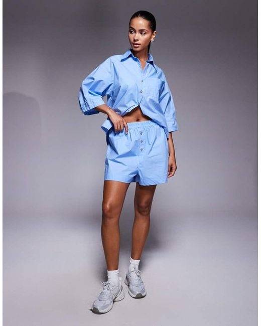 River Island Blue Pull On Short Co Ord