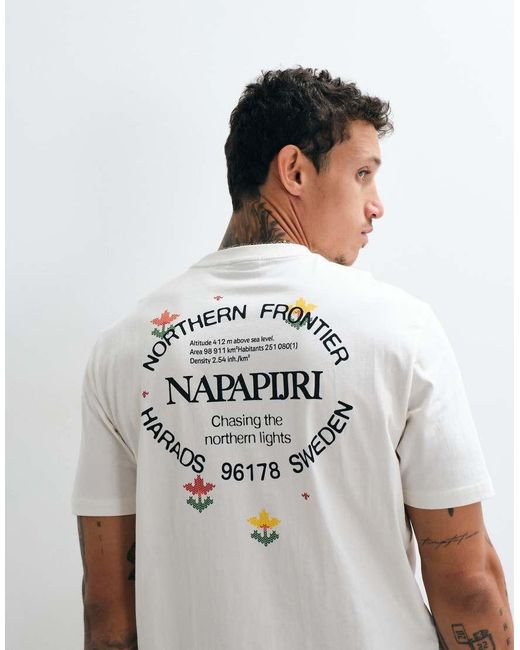 Napapijri White Whol Backprint T-shirt for men