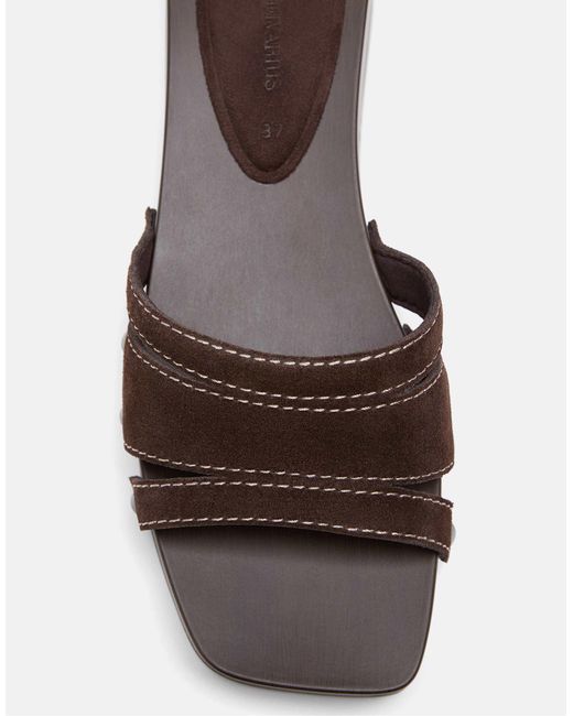 Stradivarius Brown Flache lederclogs