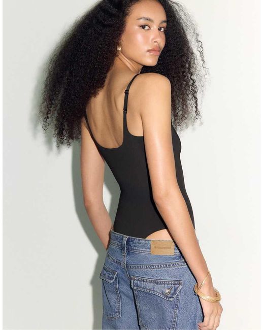Stradivarius Blue Compressor Bodysuit