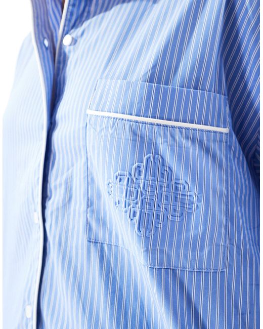 Camisa a rayas con detalle The Couture Club de color Blue