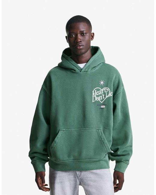 Bershka Sweatshirt Met Vervaagd Effect En Print in het Green voor heren
