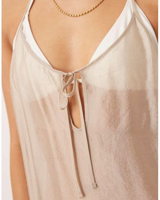 Calvin Klein Natural Sheer Midi Dress