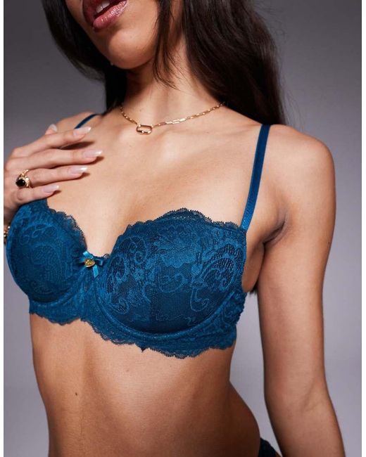Boux Avenue Blue Emma Balconette Bra