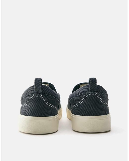 Baskets en toile brodée Pull&Bear pour homme en coloris Blue