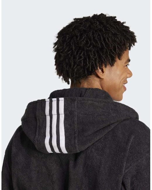 Adidas Originals Black Hooded Bathrobe