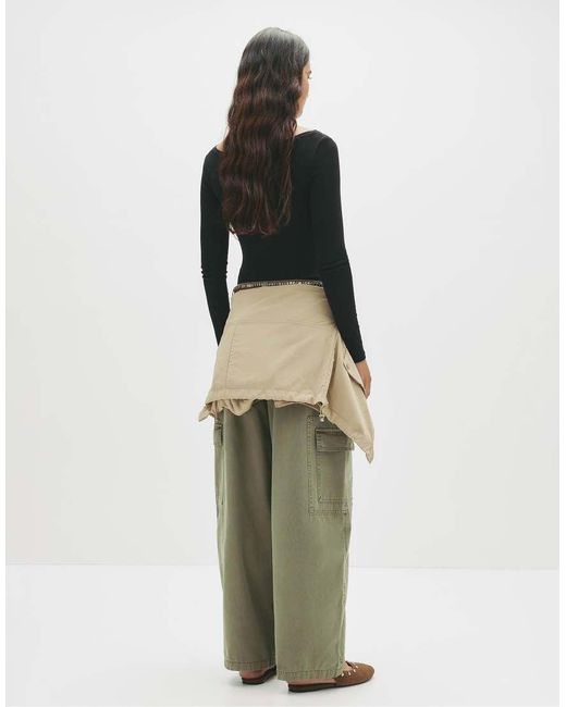 Pull&Bear Black Long Sleeve Bodysuit