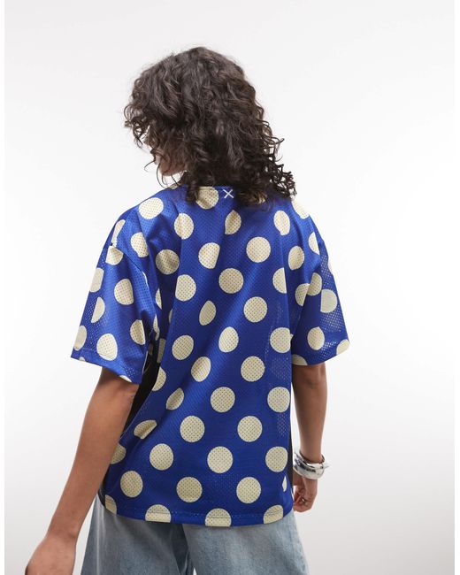 Collusion Blue Polka Dot Airtex Tee