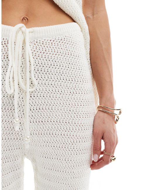 4th & Reckless White – strand-hose aus häkelstrick