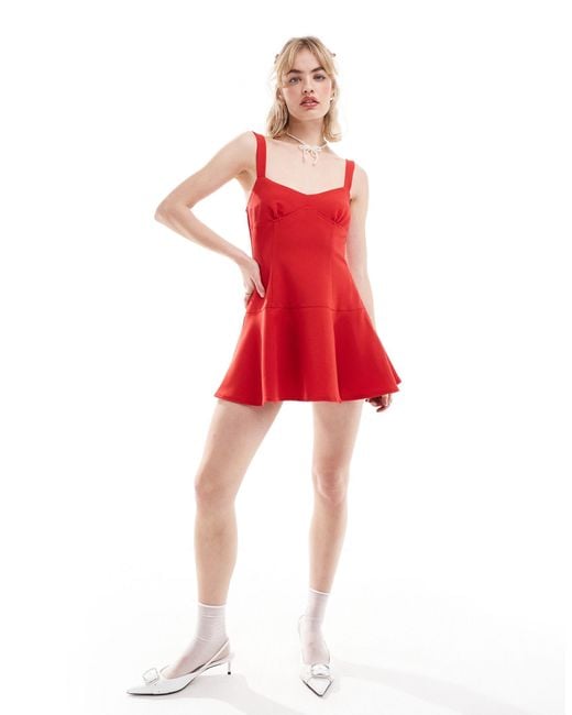 Motel Red Audra A-line Mini Dress
