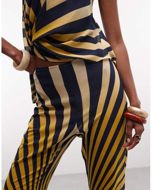 Noughts & Kisses Multicolor Wide Leg Chiffon Flared Trousers Co-Ord