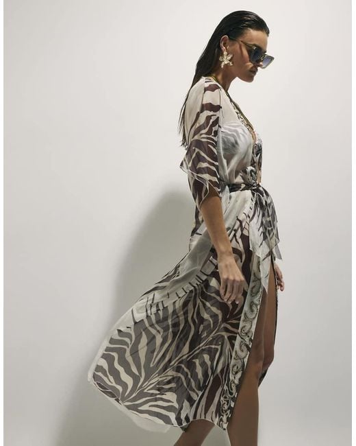 River Island Natural Animal Print Kimono