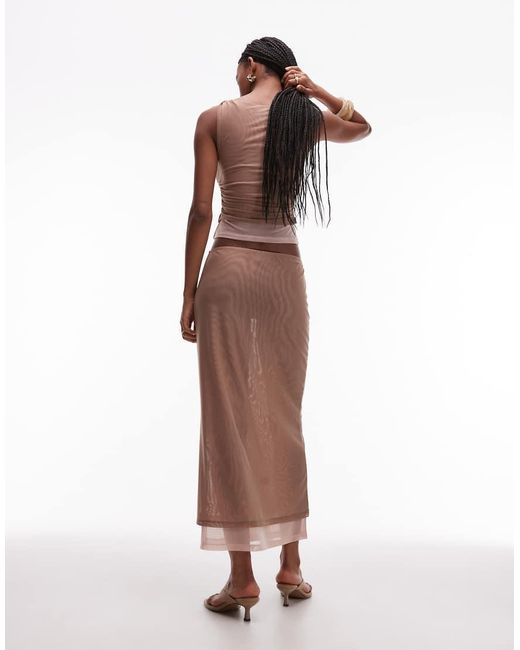 ASOS White 90's Mesh Double Layer Maxi Skirt