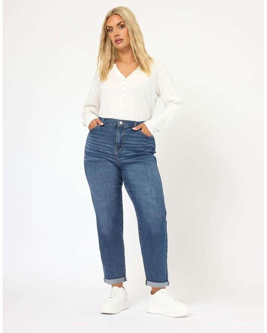 Yours Clothing Blue Boyfriend Jeans