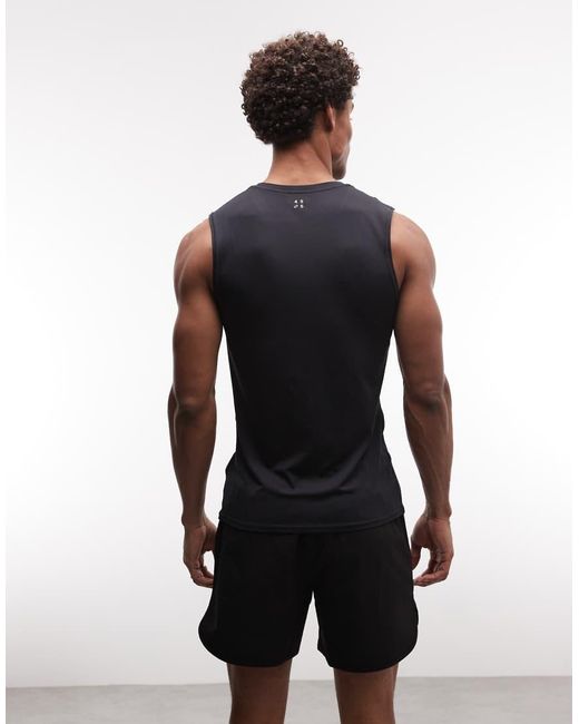 Canotta Da Allenamento Slim Fit Con Dettaglio Sulla Cucitura Laterale Nera di 4505 in Black da Uomo