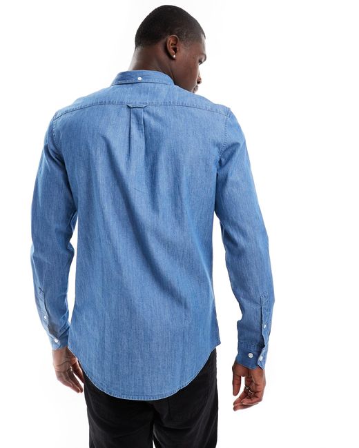 Farah – brewer – langärmliges jeanshemd in Blue für Herren