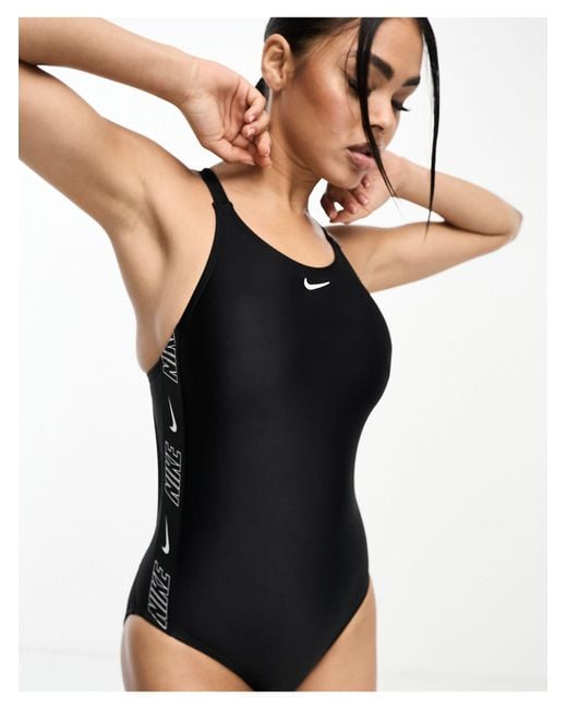 Nike Black Fusion Fastback Swimsuit