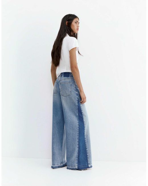 Pull&Bear Blue – patchwork-jeans