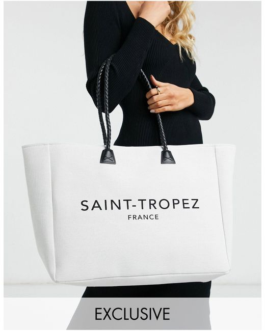 South Beach Natural Saint Tropez Tote Bag
