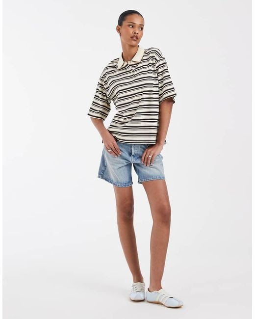 Aware Multicolor Short Sleeve Polo Top