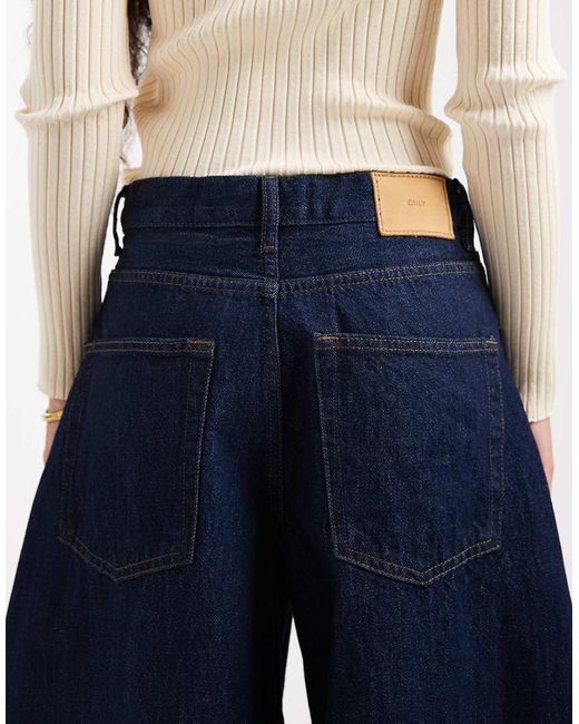 Only Petite Blue Taylor High Waist Barrel Jeans