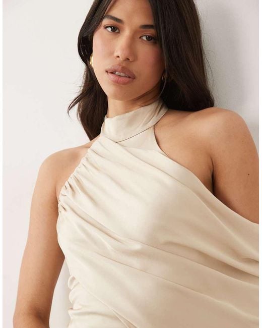 Forever New Natural High Neck Drape Maxi Dress