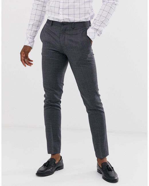 Jack & Jones Denim Premium Super Slim Fit Stretch Suit Trousers in Dark  Grey (Grey) for Men - Lyst