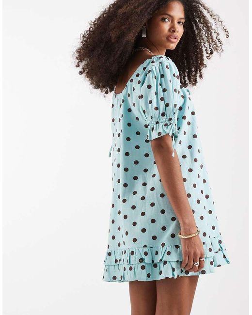 Neon Rose Blue Smock Dress