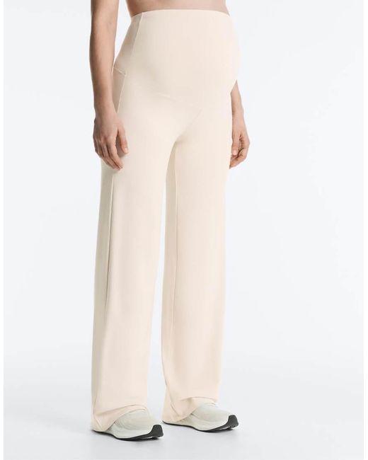 Oysho Natural Maternity Comfortlux Straight-leg Trousers