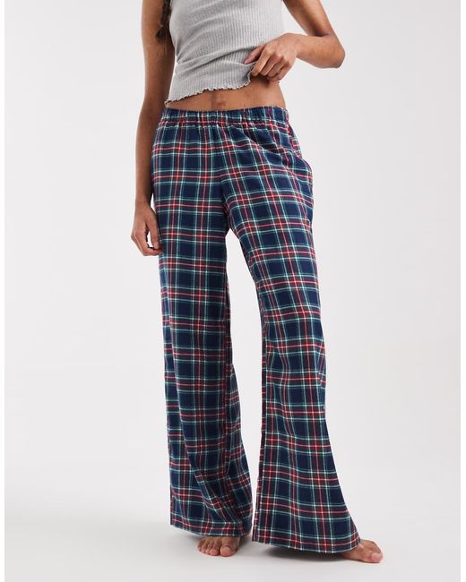 Hollister Blue baggy Flannel Pyjama Bottoms