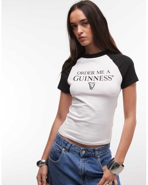 ASOS White X Guinness Baby Tee With Slogan Print