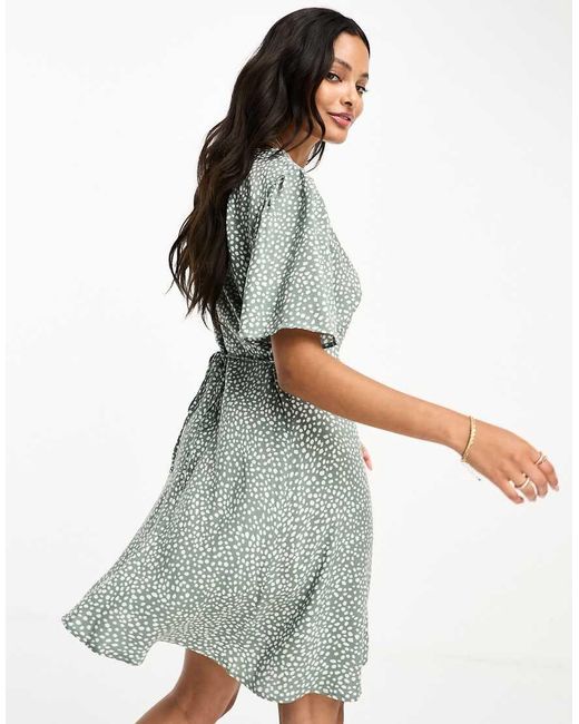 Vero Moda Blue Button Through Mini Skater Dress